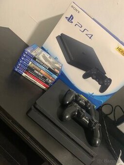 🎮 PlayStation 4 Slim 500GB + 2 ovládače + hry | TOP STAV