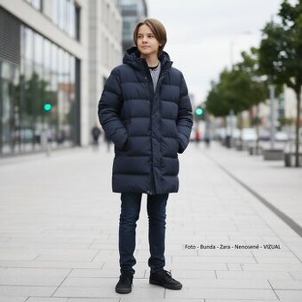 Zimná páperová bunda ZARA pre chlapca (13–14 r., 164 cm)