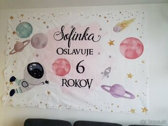 Narodeninovy plagat vesmir - Sofinka oslavuje 6 rokov
