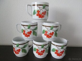 Royal Dux retro hrnčeky Jarabina