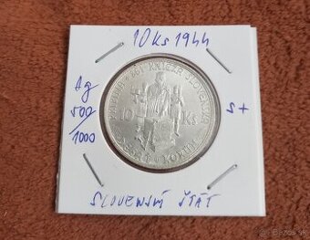 Predám mincu Slovenský štát 10 ks 1944 s +