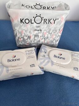 Plienky kolorky a vlhcene utierky biolane