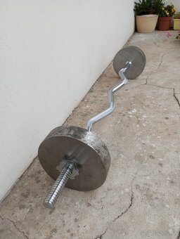 Pochromovaná EZ-činka a Rovná 180cm INSPORTLINE  30kg - NOVÁ - 1