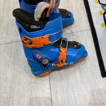 Detské lyže 90cm + lyžiarky 20,5 cm