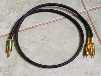 3,5 mm na RCA audio kábel - čistá meď, pozlátený