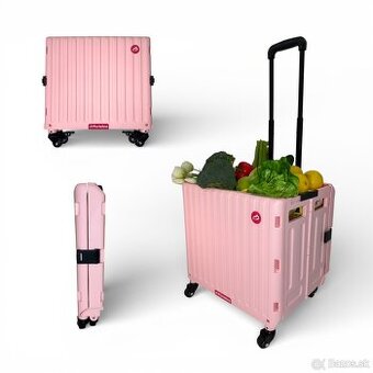 Nákupný vozík na kolieskach - Prezentačný kus - Ružový