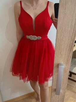 Spoločenské minišaty s opaskom XS