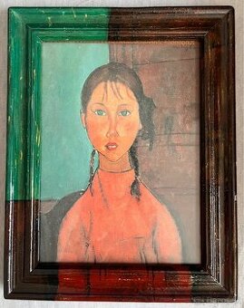 Amedeo Modigliani - Girl with Pigtails (ručne robený rám)