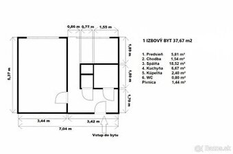 1 izbový byt, Bratislava - Podunajské Biskupice