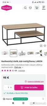 Konferenčný stolík, dub svetlý/čierna