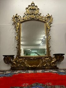 Originál rokokové impozantné zrkadlo, 18.storočie, V300xS240