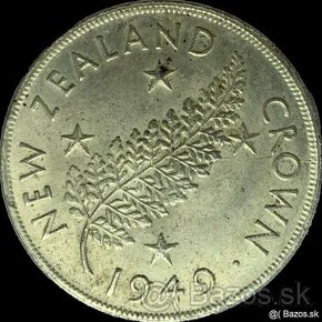 Predám 1 korunu 1948 Nový Zéland - STRIEBRO
