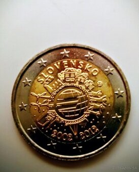 2 eurova minca Slovensko 2012 -10 rokov euro meny