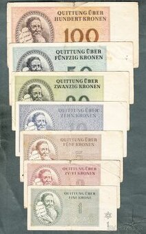 Staré bankovky KOMPLET SESTAVA židovského ghetta TEREZÍN