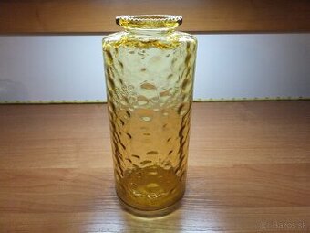 Retro ambrová pěkná velká váza.