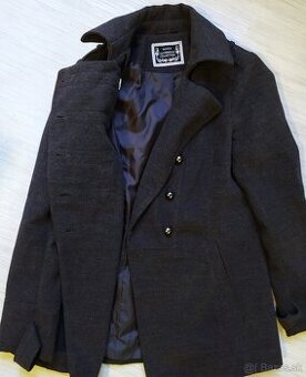 krásny ZIMNÝ DÁMSKY KABÁT antracitový č.40