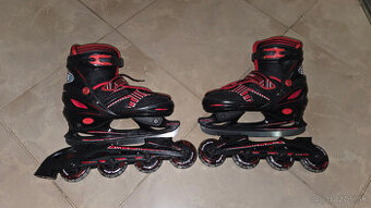 Chlapčenské korčule s vymeniteľným podvozkom 2 v 1