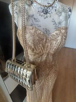 Zlaté spoločenské šaty zn.Eva&Lola