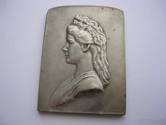 Postriebrená AE plaketa 1907 cisárovná Elisabeth - Sissi