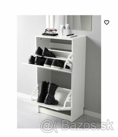 Ikea BISSA Skrinka na topánky, biela, botník - 1