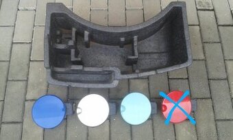 Víčka nádrže,vanička kufra,kastlík,výfuk- Škoda Fabia 1