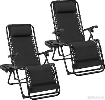 Sada 2 záhradných ležadiel – YAHEETECH Set of 2 Sun Loungers