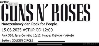 Predam listky na Guns N’ Roses 15.6.2025