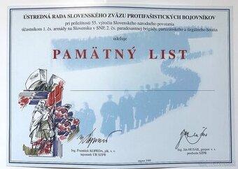 Pamätný list SNP