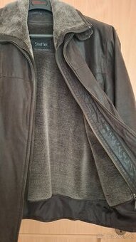 Zateplená hnedá pánska kožená bunda zn.Steffel - dva v 1