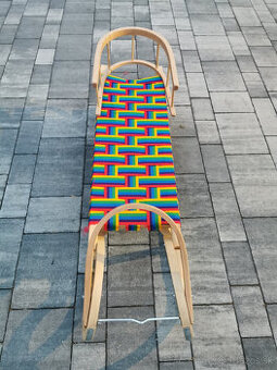 Drevené sánky 120cm s operadlom
