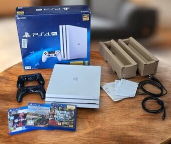 🎮 PlayStation 4 Pro – kompletné balenie (biela verzia)