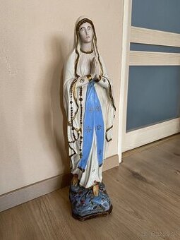 SOCHA PANNA MÁRIA, SADROVÁ, výška 66 CM, starožitná