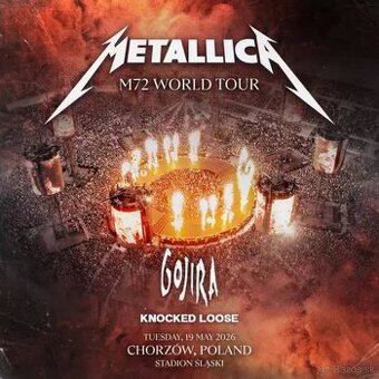 Predám 4x lístky na koncert Metallica v Chorzowe
