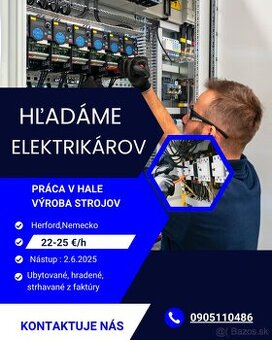 Práca pre elektrikárov na živnosť Nemecko