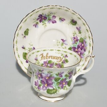 Royal Albert Porcelánový dvojset - Fialky - mesiac február