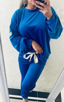 Damska talianska velurova suprava royal blue