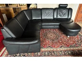 Luxusní rohová kožená sedací souprava, 3199