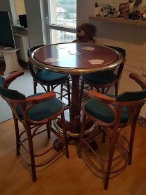 Vzácny kartársky stôl + 5 ručne vyrobených stoličiek