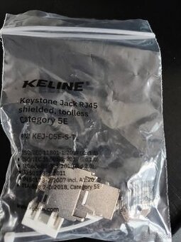Keystone Jack Cat 5E, RJ45/s