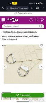 Tieniaca plachta 2.5x4m