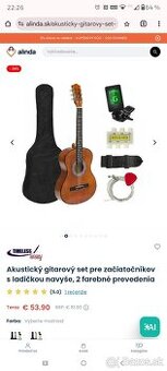 Akustický gitarový set pre začiatočníkov