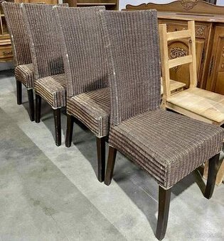 Ratanové stoličky , 4 ks, ratan, drevo, v 105 cm, cena 18 eu