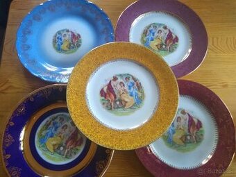 Retro porcelanové taniere tri gracie 5ks - 80 eur
