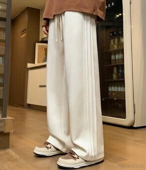 Široké nohavice béžové