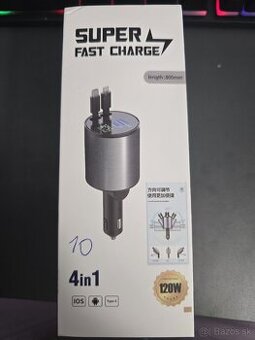 Autonabijačka rýchlo nabíjačka 120W usb c ios nová