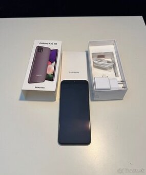 Samsung Galaxy A22 5G v čiernej farbe, veľmi dobrý stav