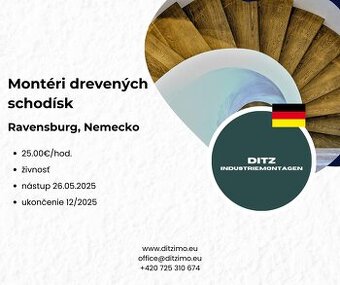 Stabilná montážna práca – drevené schodiská v Nemecku