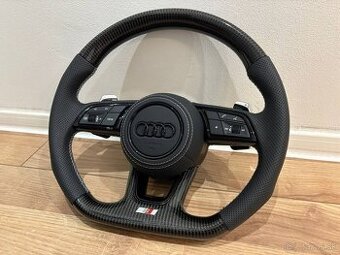 AUDI VOLANT KARBON - PERFOROVANA KOŽA - BIELE ŠITIE