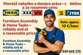 Montáž nábytku a domáce práce – spoľahlivo a za rozumnú cenu