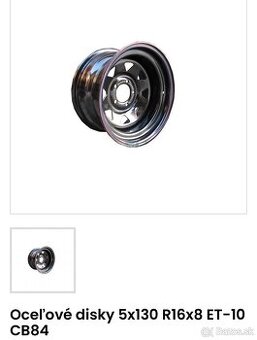 Kúpim/zháňam oceľové disky 5x130 R16x8 ET-10 CB84